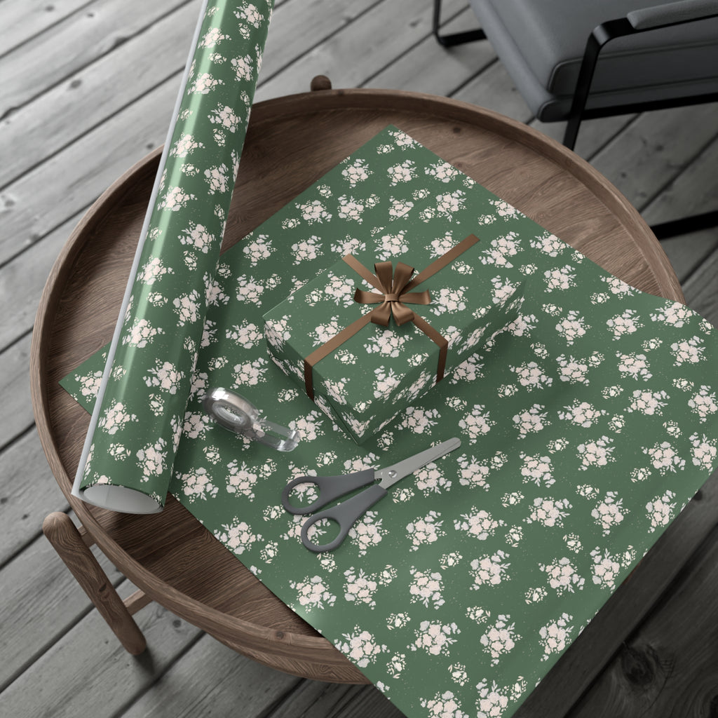 Wrapping Paper Set - Green Floral Design