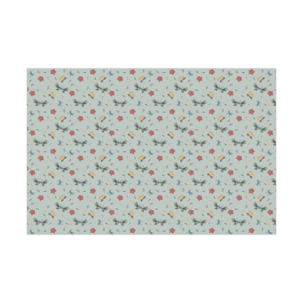 Wrapping Paper Set - Christmas Bows Garland Flowers Bells