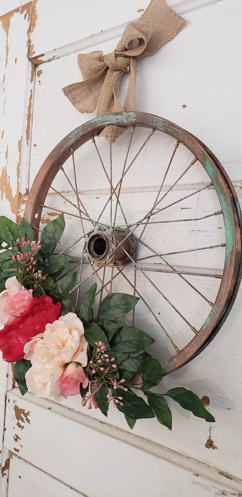 Pink Peony Bicycle Wreath
