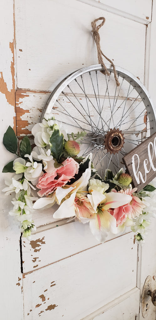 White Lily Bicycle Wreath