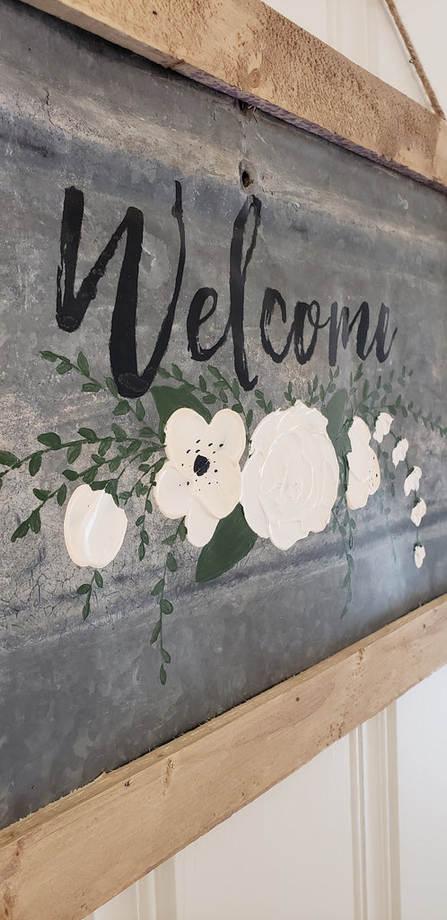 Small Tin Welcome Sign