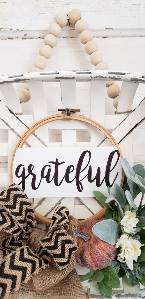 'Grateful' Tobacco Basket Wreath