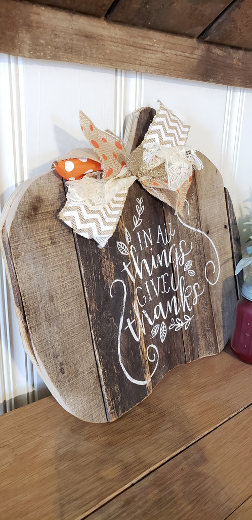 'Give Thanks' Pallet Pumpkin