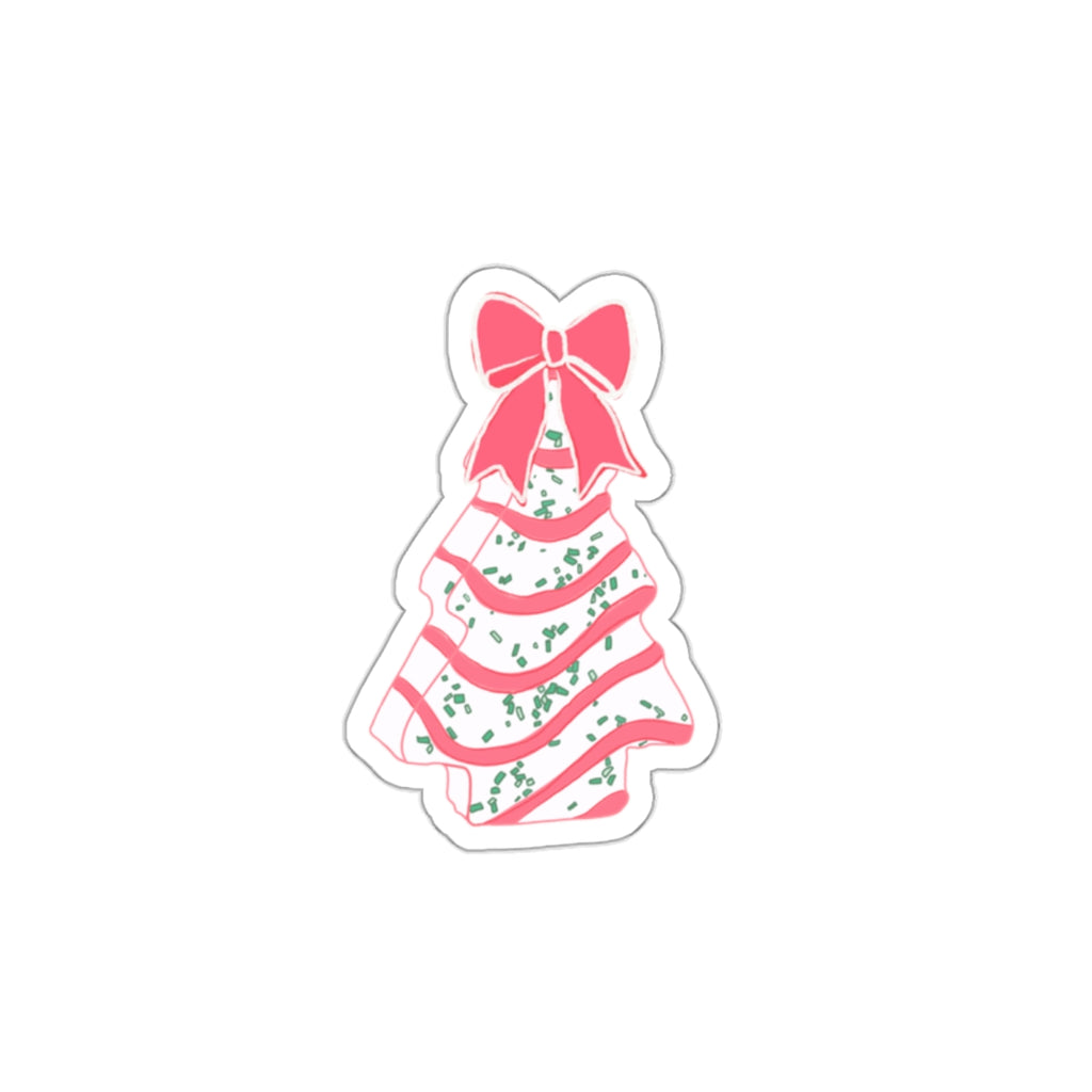 Christmas Tree Cake Die-Cut Stickers, Holiday Sticker, Festive Decal, Xmas Decor, Winter Decoration, Planner Sticker