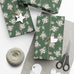 Wrapping Paper Set - Green Floral Design