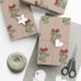 Christmas Mistletoe Wrapping Papers, Holiday Gift Wrap, Festive Present Packaging, Xmas Decor Paper, Red Bow Design