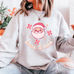 Funny Christmas Pink Santa Bows & Ho's Sweatshirt, Xmas Jumper, Holiday Crewneck, Festive Pullover Top, Winter Sweater