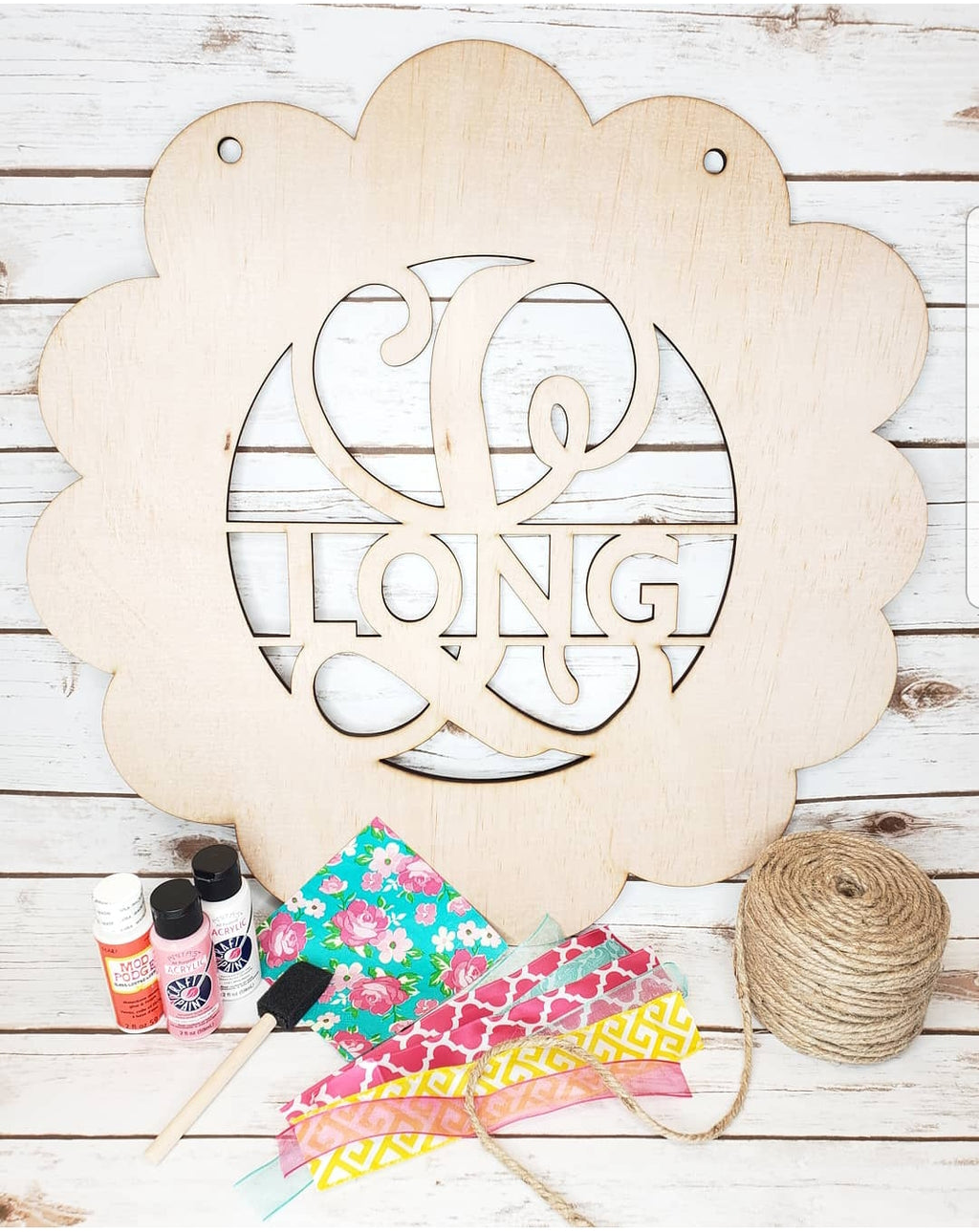 Flower Monogram Door Hanger DIY Kit