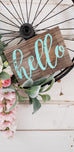 Turquoise 'hello' Wreath Sign