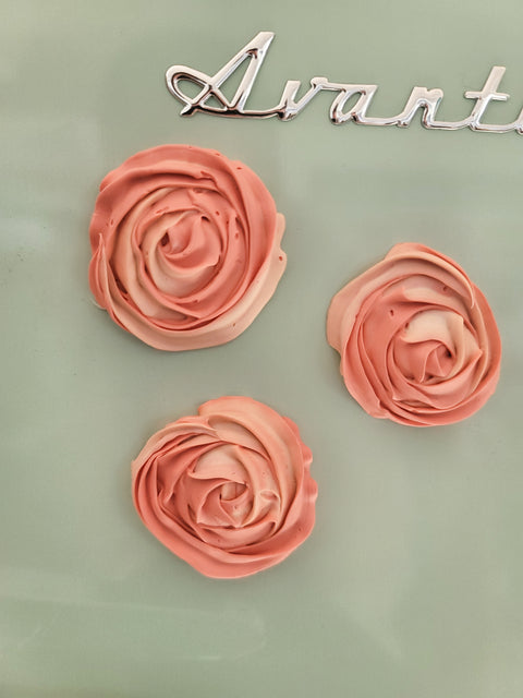 Pink Rosette Magnets